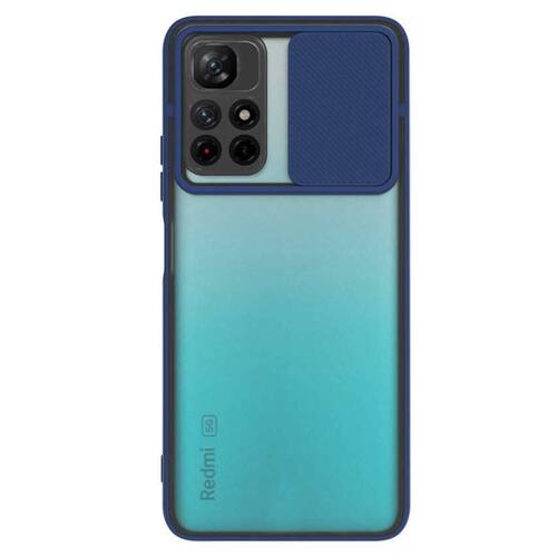 Microsonic Xiaomi Redmi Note 11 Kılıf Slide Camera Lens Protection Lacivert