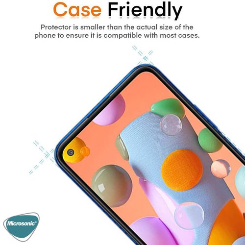Microsonic Samsung Galaxy A11 Tam Kaplayan Temperli Cam Ekran Koruyucu Siyah