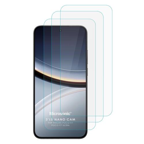 Microsonic Xiaomi Poco F7 Ultra Screen Protector Nano Glass Cam Ekran Koruyucu (3`lü Paket)