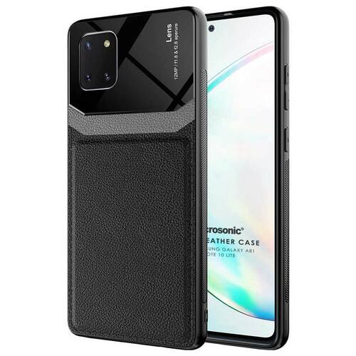 Microsonic Samsung Galaxy Note 10 Lite Kılıf Uniq Leather Siyah