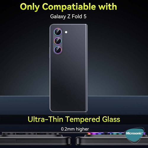 Microsonic Samsung Galaxy Z Fold 5 Tekli Kamera Lens Koruma Camı Rose Gold