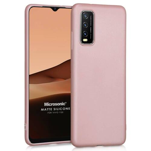 Microsonic Matte Silicone Vivo Y11s Kılıf Rose Gold