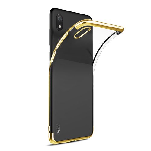 Microsonic Xiaomi Redmi 7A Kılıf Skyfall Transparent Clear Gold