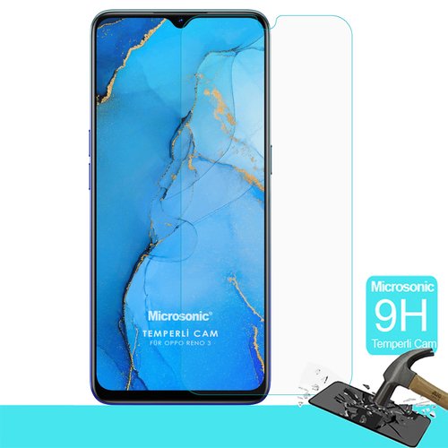 Microsonic Oppo Reno 3 Temperli Cam Ekran Koruyucu