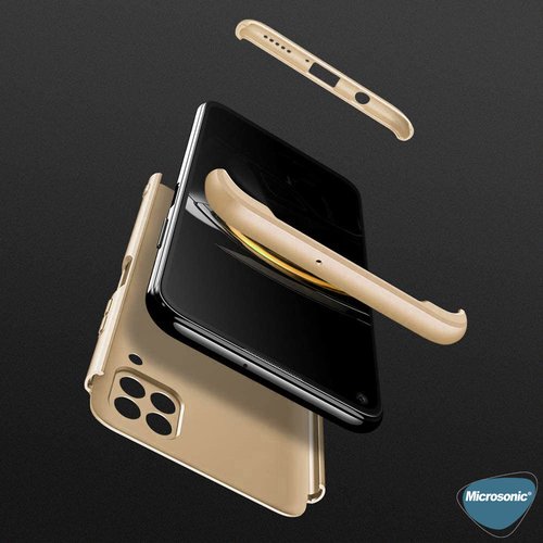 Microsonic Huawei P40 Lite Kılıf Double Dip 360 Protective Gold