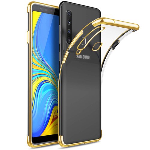 Microsonic Samsung Galaxy A9 2018 Kılıf Skyfall Transparent Clear Gold