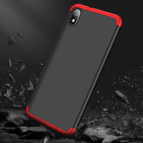 Microsonic Xiaomi Redmi 7A Kılıf Double Dip 360 Protective Siyah Kırmızı