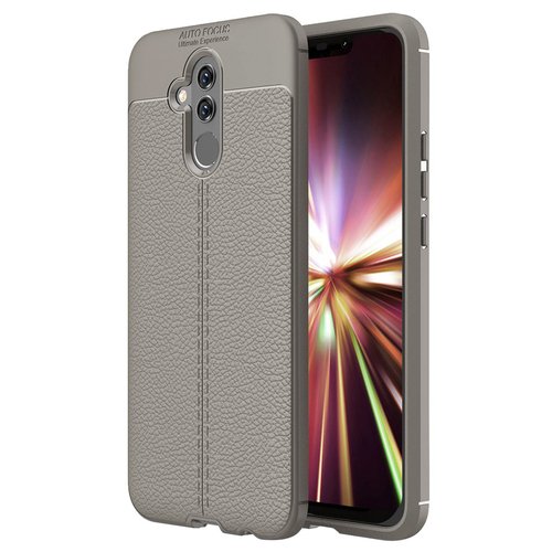 Microsonic Huawei Mate 20 Lite Kılıf Deri Dokulu Silikon Gri