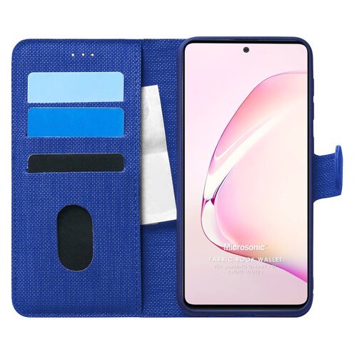 Microsonic Samsung Galaxy A81 Kılıf Fabric Book Wallet Lacivert