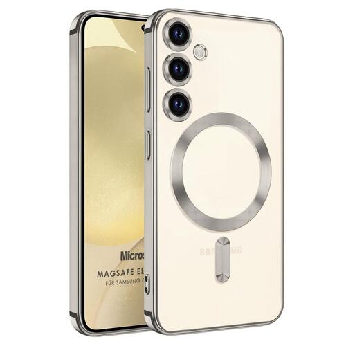 Microsonic Samsung Galaxy A54 Kılıf MagSafe Luxury Electroplate Gri