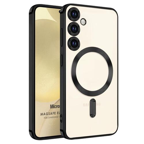 Microsonic Samsung Galaxy A55 Kılıf MagSafe Luxury Electroplate Siyah