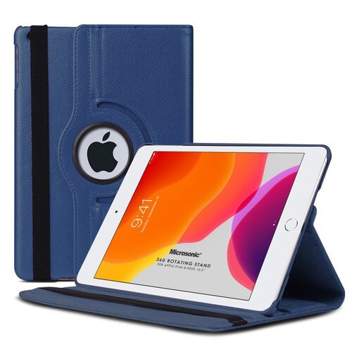 Microsonic Apple iPad 10.2'' 9. Nesil (A2602-A2604-A2603-A2605) Kılıf 360 Rotating Stand Deri Lacivert