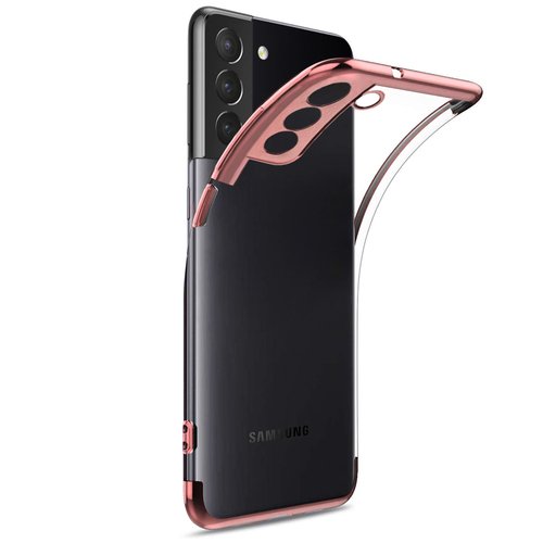 Microsonic Samsung Galaxy S21 Plus Kılıf Skyfall Transparent Clear Rose Gold