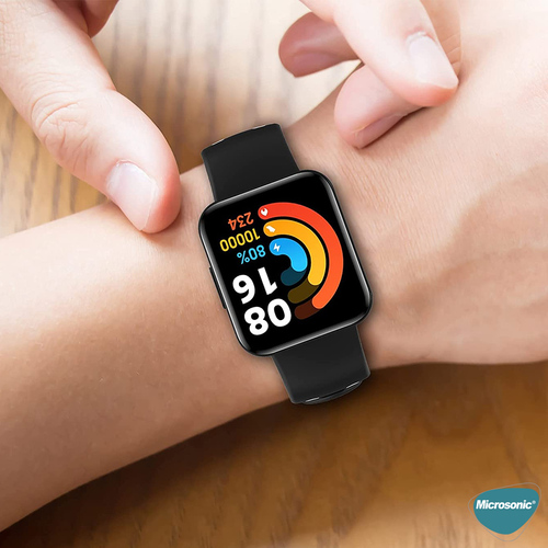 Microsonic Xiaomi Poco Watch Rainbow Band Kordon Siyah Beyaz