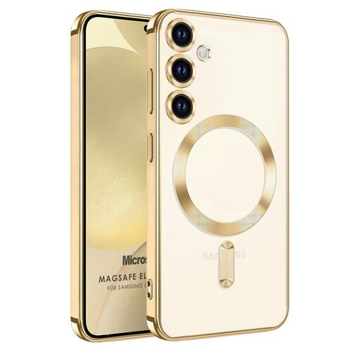 Microsonic Samsung Galaxy A55 Kılıf MagSafe Luxury Electroplate Gold