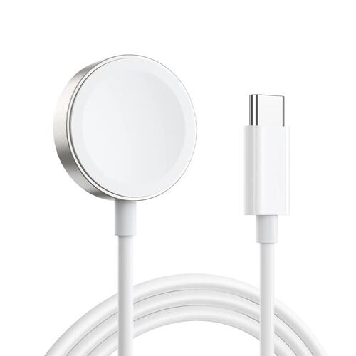 Microsonic Apple Watch Series 11 46mm Masaüstü Manyetik Hızlı Şarj Aygıtı - Type-C Kablosu Beyaz