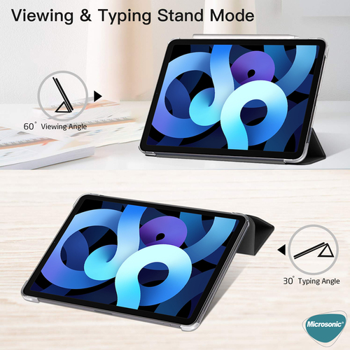 Microsonic Apple iPad Pro 13 2025 Kılıf (A3360-A3361) Slim Translucent Back Smart Cover Gümüş