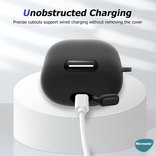 Microsonic Anker Soundcore Liberty 4 NC Kılıf Askılı Mat Silikon Pembe