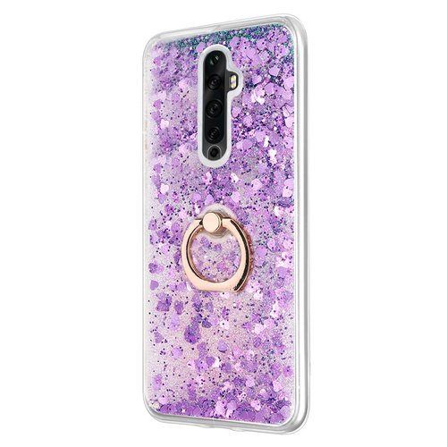 Microsonic Oppo Reno 2Z Kılıf Glitter Liquid Holder Mor