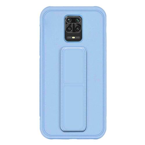 Microsonic Xiaomi Redmi Note 9S Kılıf Hand Strap Mavi