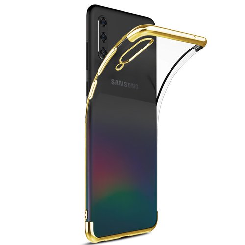 Microsonic Samsung Galaxy A70 Kılıf Skyfall Transparent Clear Gold