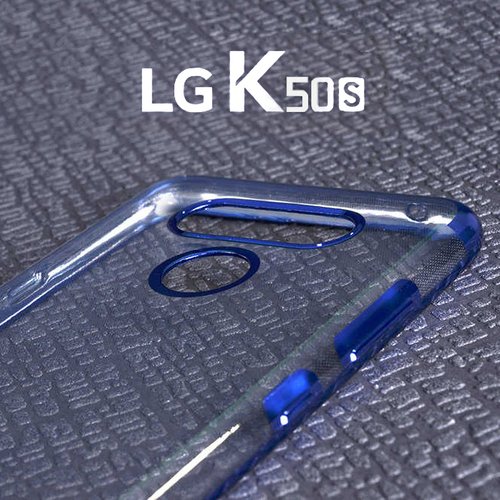 Microsonic LG K50s Kılıf Skyfall Transparent Clear Siyah