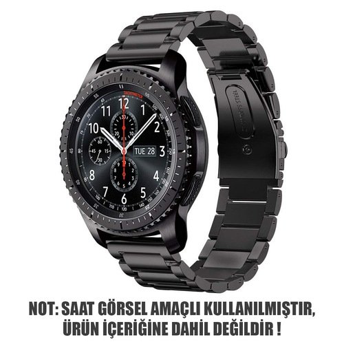 Microsonic Amazfit GTR 3 Pro Metal Stainless Steel Kordon Siyah