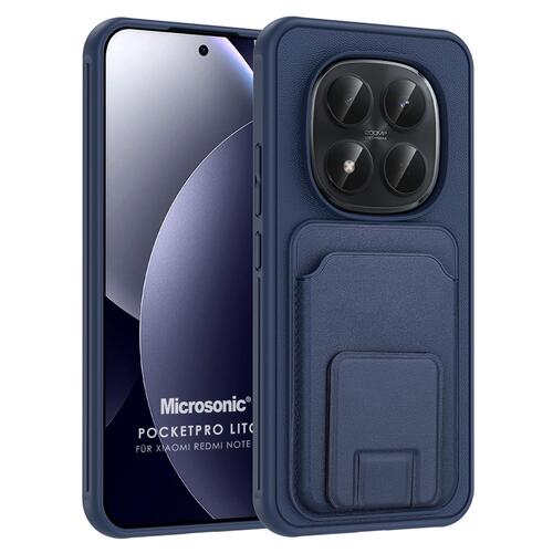 Microsonic Xiaomi Redmi Note 15 Pro Plus 5G Kılıf PocketPro Litchi Lacivert