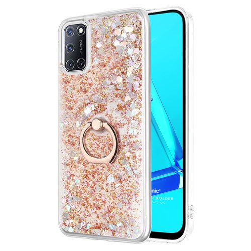 Microsonic Oppo A92 Kılıf Glitter Liquid Holder Gold