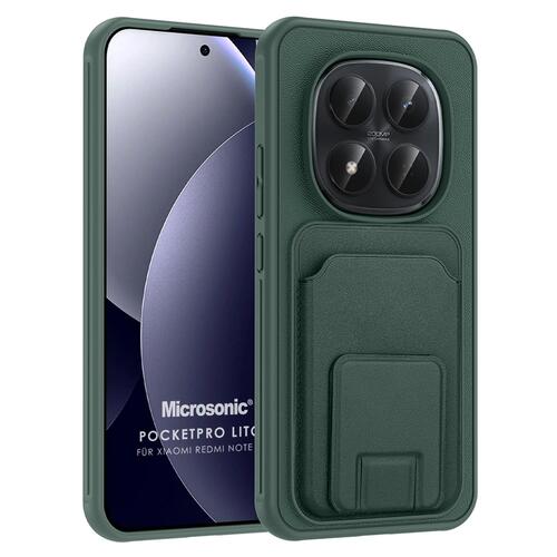 Microsonic Xiaomi Redmi Note 15 Pro 4G Kılıf PocketPro Litchi Koyu Yeşil