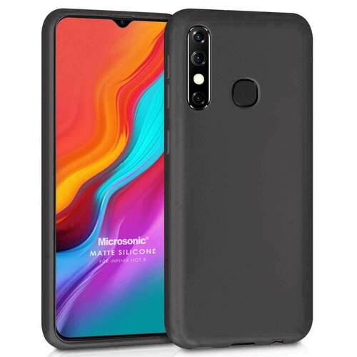 Microsonic Matte Silicone Infinix Hot 8 Kılıf Siyah