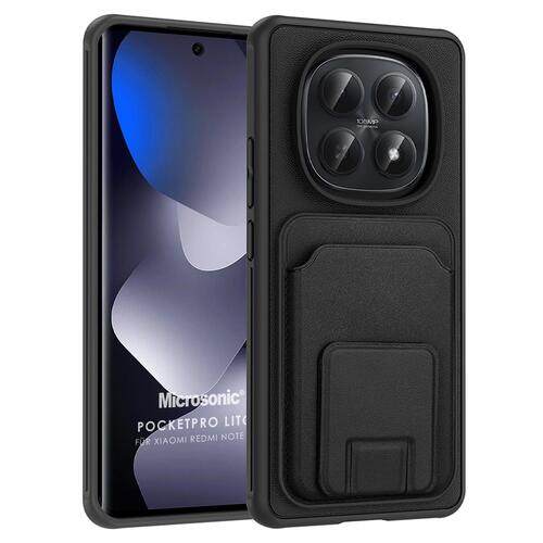 Microsonic Xiaomi Redmi Note 15 4G Kılıf PocketPro Litchi Siyah