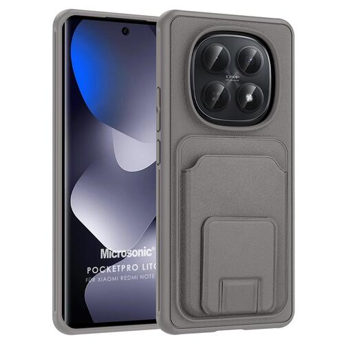 Microsonic Xiaomi Redmi Note 15 4G Kılıf PocketPro Litchi Gri
