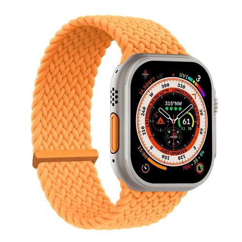 Microsonic Apple Watch Series 11 46mm Kordon, (Medium Size, 147mm) Knitted Fabric Single Loop Turuncu