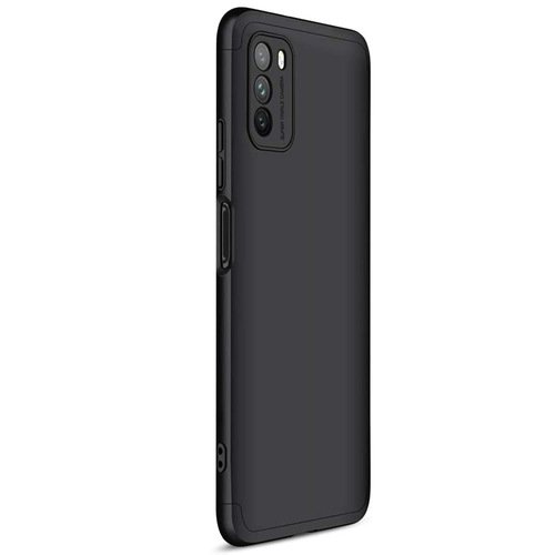 Microsonic Xiaomi Poco M3 Kılıf Double Dip 360 Protective Siyah