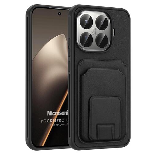 Microsonic Xiaomi 15T Pro Kılıf PocketPro Litchi Siyah
