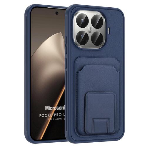Microsonic Xiaomi 15T Pro Kılıf PocketPro Litchi Lacivert