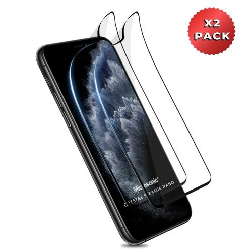 Microsonic Apple iPhone 11 Pro Crystal Seramik Nano Ekran Koruyucu Siyah (2 Adet)