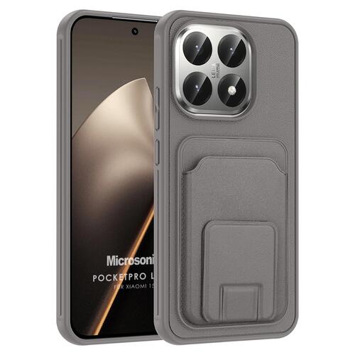 Microsonic Xiaomi 15T Kılıf PocketPro Litchi Gri
