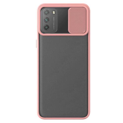 Microsonic Xiaomi Poco M3 Kılıf Slide Camera Lens Protection Pembe