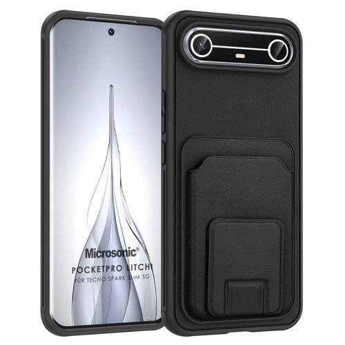 Microsonic TECNO Spark Slim 5G Kılıf PocketPro Litchi Siyah