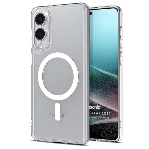 Microsonic Samsung Galaxy S25 Edge Kılıf MagSafe Clear Sararmaz Şeffaf