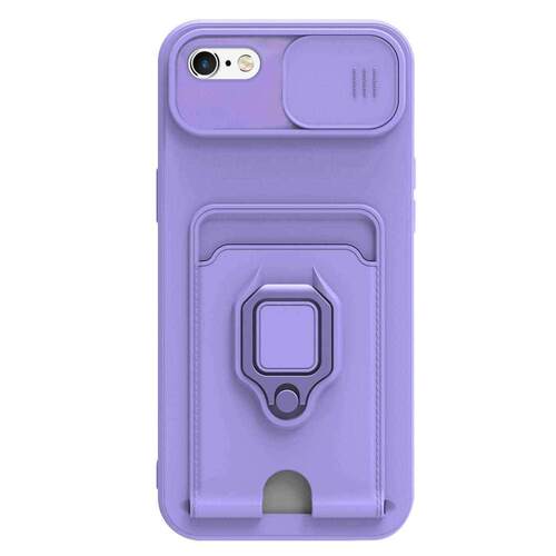 Microsonic Apple iPhone 6 Plus Kılıf Multifunction Silicone Lila