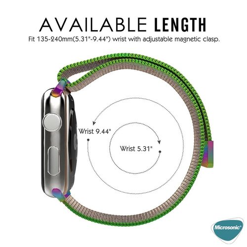Microsonic Apple Watch Series 11 46mm Kordon Luxe Metal Twist Iridescent