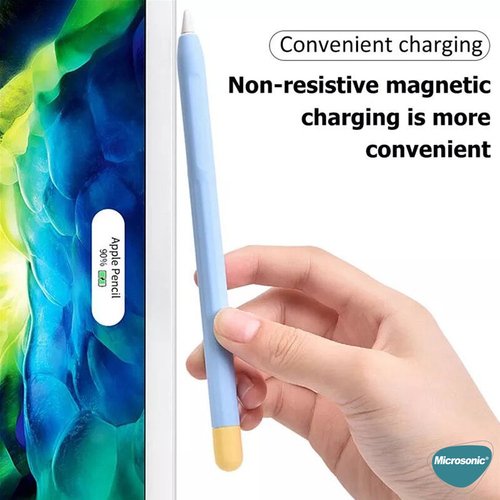 Microsonic Apple Pencil (2. nesil) Kılıf Mat Silikon Sarı Yeşil