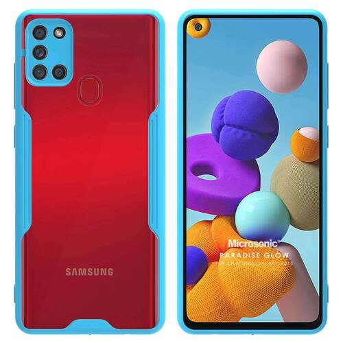 Microsonic Samsung Galaxy A21S Kılıf Paradise Glow Turkuaz