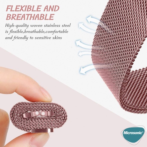 Microsonic Samsung Galaxy Watch 8 44mm Milanese Loop Kordon Koyu Gri