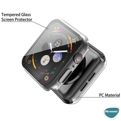 Microsonic Apple Watch Series 9 45mm Kılıf Clear Premium Slim WatchBand Şeffaf