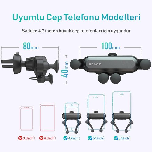 Microsonic Universal This is ONE Ahtapot Araç içi Telefon Tutucu Siyah