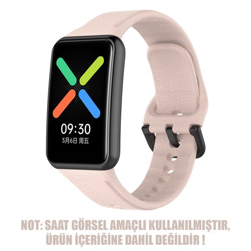 Microsonic Oppo Watch Free Kordon, Silicone Sport Band Pudra